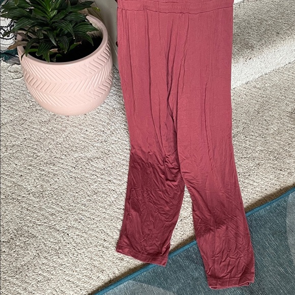Michael Stars Cozy Jersey Knit Jumpsuit in Deep Burgundy - Picture 6 of 10